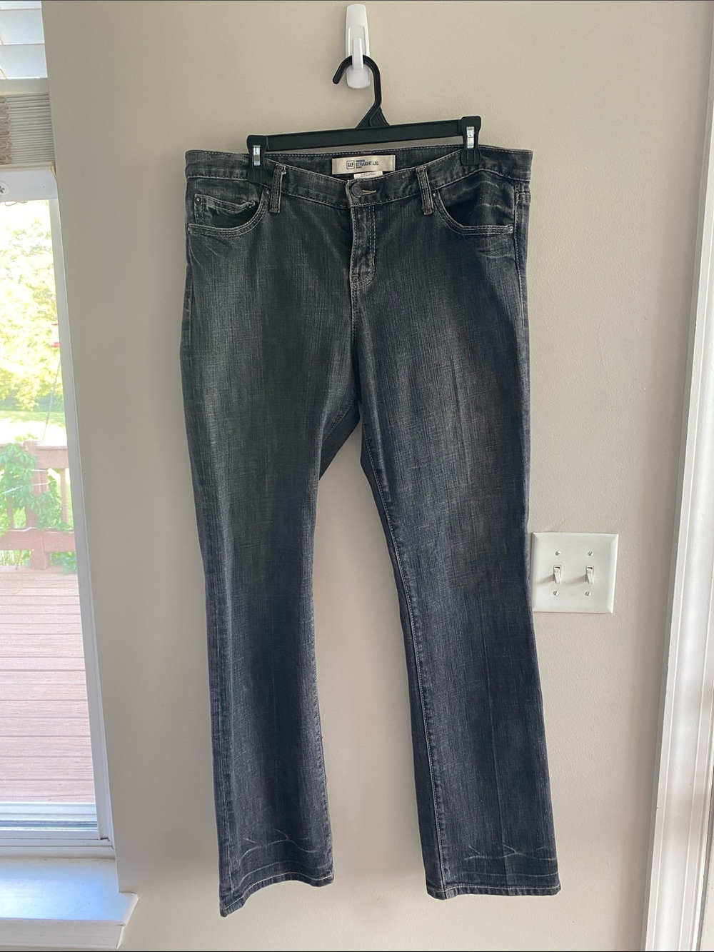 GAP Women's Washed Black Flare Jeans